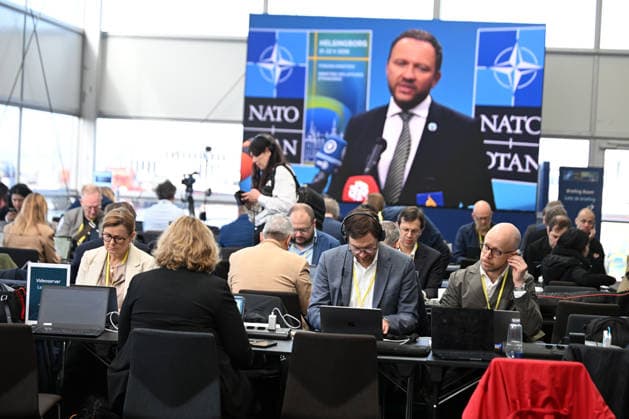 NATO Foreign Ministers Meeting in Sweden??????? HELSINGBORG, SWEDEN - MAY 22: Press members are seen during the NATO Foreign Ministers Meeting in Helsingborg, Sweden, on May 22, 2026. Dursun Aydemir Anadolu Helsingborg Sweden. Editorial use only. Please get in touch for any other usage.  Copyright: x2026xAnadoluxDursunxAydemirx