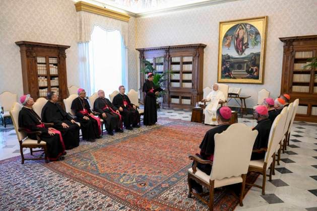 ITALY- REL VATICAN -POPE LEO XVI RECEIVES IN AUDIENCE BISHOPS FROM THE CATHOLIC BISHOPS CONFERENCE OF MALAYSIA,SINGAPORE AND BRUNEI May 22, 2026 ITALY REL - Vatican City, May 22, 2026. Pope Leo XIV receives bishops from the Catholic Bishops’ Conference of Malaysia, Singapore, and Brunei EDITORIAL USE ONLY - NO BOOKS Copyright: xVATICANxMEDIAx xCatholicxPressxPhotox