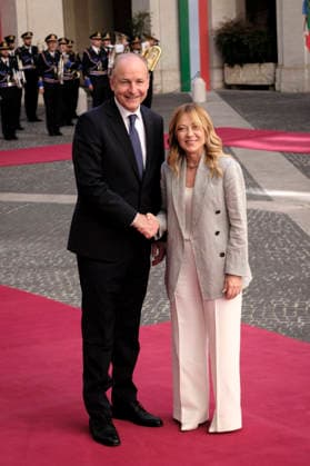 Irish Prime Minister Micheal Martin™s Institutional Visit to Italy Italian Prime Minister Giorgia Meloni meets Irish Prime Minister Micheal Martin at Palazzo Chigi during the Irish leader™s institutional visit to Italy. Rome, May 22, 2026. Rome Italy Copyright: xAndreaxCalandrax
