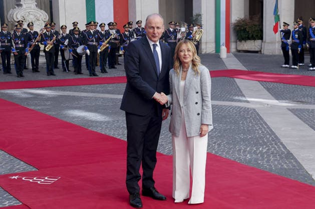 Giorgia Meloni - Micheal Martin meeting in Rome ROME, ITALY - MAY 22: Prime Minister of Italy Giorgia Meloni welcomes Ireland s Prime Minister Micheal Martin at Chigi Palace government office in Rome, Italy, on May 22, 2026. Riccardo De Luca Anadolu Rome Italy. Editorial use only. Please get in touch for any other usage.  Copyright: x2026xAnadoluxRiccardoxDexLucax