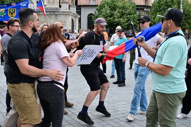 Manifestation rally on Liberty Square to express opposition to the holding of the Congress of Sudeten Germans in Brno, 22 May 2026, Czech Republic. (CTKxPhoto VaclavxSalek) CTKPhotoP2026052205849  CTKPhotoP2026052205849
