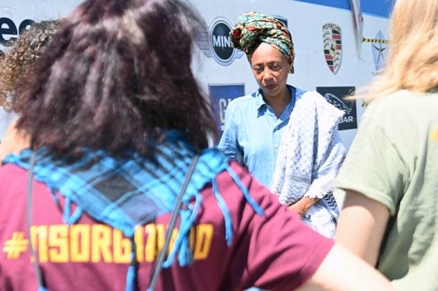 May 22, 2026, Campi Bisenzio, Italia, Italy: Antonella Bundu, former crew member of the Global Sumud Flotilla, at the press conference denouncing the crews, at the former GKN facility. Campi Bisenzio, May 22, 2026 *** Local Caption *** Antonella Bundu, ex membro dell equipaggio di mare della global sumud flotilla, alla conferenza stampa di denuncia degli equipaggi di mare, presso lo stabilmento ex GKN. Campi Bisenzio, 22 05 2026 Campi Bisenzio Italy  - ZUMAa289 20260522_zia_a289_043 Copyright: xAleandroxBiagiantix xAgfx