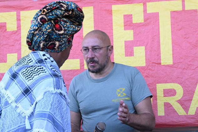 May 22, 2026, Campi Bisenzio, Italia, Italy: Antonella Bundu and Dario Salvetti, former crew members of the Global Sumud Flotilla, at the press conference denouncing the crews, at the former GKN facility. Campi Bisenzio, May 22, 2026 *** Local Caption *** Antonella Bundu e Dario Salvetti, ex membri dell equipaggio di mare della global sumud flotilla, alla conferenza stampa di denuncia degli equipaggi di mare, presso lo stabilmento ex GKN. Campi Bisenzio, 22 05 2026 Campi Bisenzio Italy  - ZUMAa289 20260522_zia_a289_044 Copyright: xAleandroxBiagiantix xAgfx