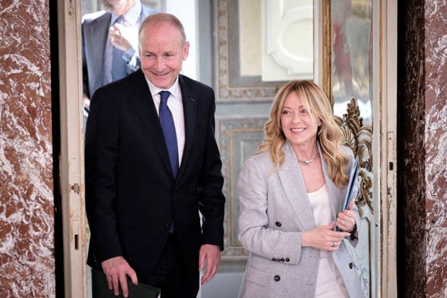 Irish Prime Minister Micheal Martin™s Institutional Visit to Italy Italian Prime Minister Giorgia Meloni meets Irish Prime Minister Micheal Martin at Palazzo Chigi during the Irish leader™s institutional visit to Italy. Rome, May 22, 2026. Rome Italy Copyright: xAndreaxCalandrax