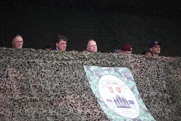 NATO-Serbia 2026 military exercise in Bujanovac BUJANOVAC, SERBIA - MAY 22: NATO Secretary General Mark Rutte’s Special Representative for the Caucasus and Central Asia, Ambassador Kevin Hamilton arrives at the Borovac Training Ground to observe the NATO-Serbia 2026 military exercise in Bujanovac, Serbia on May 22, 2026. Erkin Keci Anadolu Bujanovac Serbia. Editorial use only. Please get in touch for any other usage.  Copyright: x2026xAnadoluxErkinxKecix