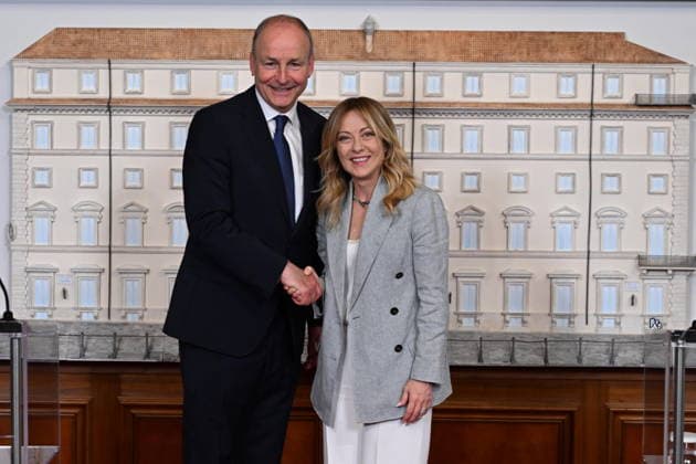 May 22, 2026, Rome, Italy: The meeting at Palazzo Chigi between Prime Minister Giorgia Meloni and Irish Prime Minister Michael Martin, Rome, 22 May 2026. ANSA MAURIZIO BRAMBATTI Rome Italy  - ZUMAa110 20260522_zaf_a110_041 Copyright: xMaurizioxBrambattix