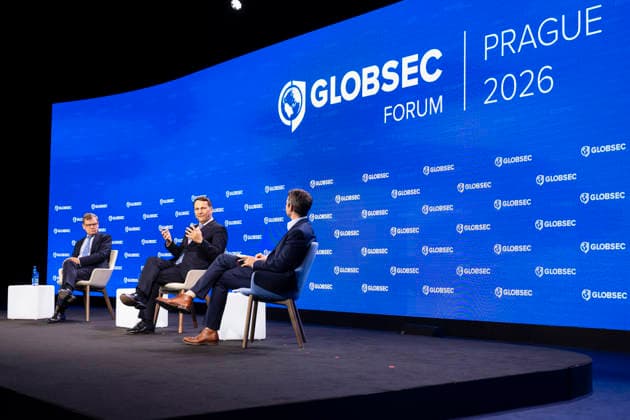 From left German Foreign Minister Johann Wadephul and Polish Foreign Minister Radoslaw Sikorski at the Globsec security conference in Prague, Czech Republic, May 22, 2026. (CTKxPhoto MichalxKamaryt) CTKPhotoP2026052207575  CTKPhotoP2026052207575