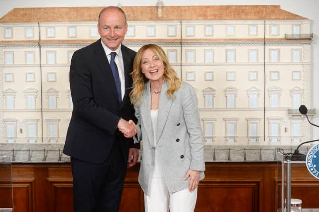 Italy, Rome, 22 May, 2026 - Chigi Palace, italian Prime Minister Giorgia Meloni receives Micheal Martin, Prime minister of Ireland. Italy, Rome, 22 May, 2026: Chigi Palace, italian Prime Minister Giorgia Meloni receives Micheal Martin, Prime minister of Ireland., Credit:Stefano Carofei Agenzia Sintesi Avalon Italy, Rome  Copyright: xStefanoxCarofeix xAgenziaxSintesix xAvalonx 1104185971