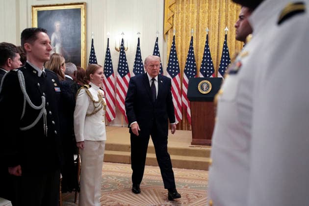 May 22, 2026, Washington, District Of Columbia, USA: United States President Donald J Trump departs after participating in a swearing-In ceremony for Kevin Warsh as the new Chairman of the Federal Reserve in the East Room of the White House in Washington, DC, USA, on Friday, May 22, 2026 Washington USA - ZUMAs152 20260522_faa_s152_040 Copyright: xYurixGripasx-xPoolxviaxCNPx