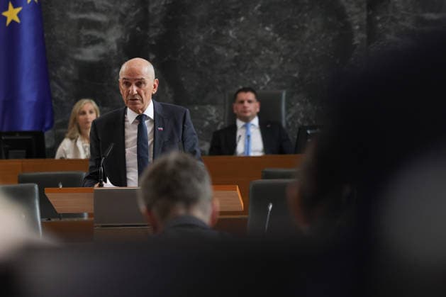 (260522) -- LJUBLJANA, May 22, 2026 -- Janez Jansa speaks before the voting for the prime minister during the extraordinary session of the Slovenian National Assembly in Ljubljana, Slovenia, May 22, 2026. Slovenia s National Assembly on Friday appointed Janez Jansa as the country s prime minister-designate with 51 votes in favour and 36 against, according to the Slovenian News Agency. (Photo by Xinhua) SLOVENIA-LJUBLJANA-PRIME MINISTER-JANEZ JANSA ZeljkoxStevanic 