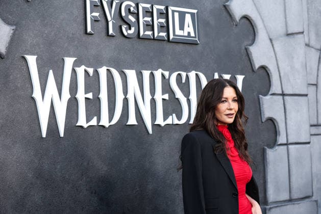 Netflix FYSEE LA - Wednesday Season 2 ATAS Emmy FYC Event HOLLYWOOD, LOS ANGELES, CALIFORNIA, USA - MAY 22: Welsh actress Catherine Zeta-Jones wearing Magda Butrym arrives at the Netflix FYSEE LA - Wednesday Season 2 ATAS (Academy of Television Arts and Sciences) Emmy FYC (For Your Consideration) Event held at the Hollywood Forever Cemetery on May 22, 2026 in Hollywood, Los Angeles, California, United States. Hollywood Hollywood Forever Cemetery California United States Copyright: xXavierxCollin ImagexPressxAgencyx
