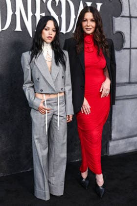 Netflix FYSEE LA - Wednesday Season 2 ATAS Emmy FYC Event HOLLYWOOD, LOS ANGELES, CALIFORNIA, USA - MAY 22: American actress Jenna Ortega wearing McQueen Pre Fall 2026, styled by Enrique Melendez and Welsh actress Catherine Zeta-Jones wearing Magda Butrym arrive at the Netflix FYSEE LA - Wednesday Season 2 ATAS (Academy of Television Arts and Sciences) Emmy FYC (For Your Consideration) Event held at the Hollywood Forever Cemetery on May 22, 2026 in Hollywood, Los Angeles, California, United States. Hollywood Hollywood Forever Cemetery California United States Copyright: xXavierxCollin ImagexPressxAgencyx
