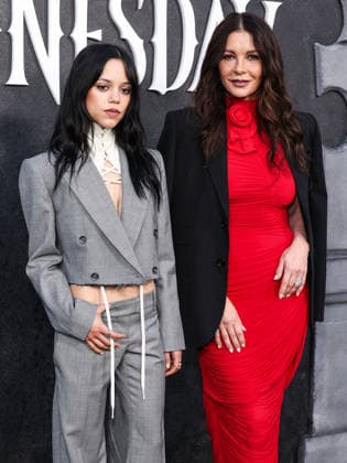 Netflix FYSEE LA - Wednesday Season 2 ATAS Emmy FYC Event HOLLYWOOD, LOS ANGELES, CALIFORNIA, USA - MAY 22: American actress Jenna Ortega wearing McQueen Pre Fall 2026, styled by Enrique Melendez and Welsh actress Catherine Zeta-Jones wearing Magda Butrym arrive at the Netflix FYSEE LA - Wednesday Season 2 ATAS (Academy of Television Arts and Sciences) Emmy FYC (For Your Consideration) Event held at the Hollywood Forever Cemetery on May 22, 2026 in Hollywood, Los Angeles, California, United States. Hollywood Hollywood Forever Cemetery California United States Copyright: xXavierxCollin ImagexPressxAgencyx