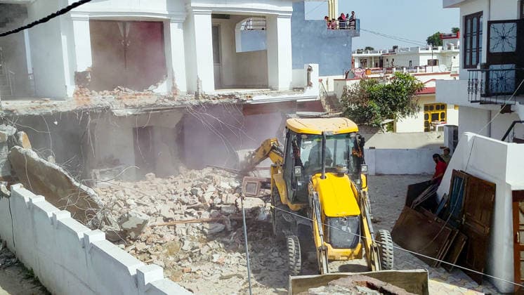 District administration demolishes illegal structures & hideouts of drug smugglers under Nasha Mukt Abhiyaan in Jammu Jammu Jammu & Kashmir , May 23 (ANI): The district administration conducts a demolition drive of illegal structure(s) allegedly linked to drug smugglers under the Nasha Mukt Abhiyaan campaign at Miran Sahib, in Jammu on Saturday. Jammu Jammu & Kashmir India Copyright: xANIx ANI_20260523061