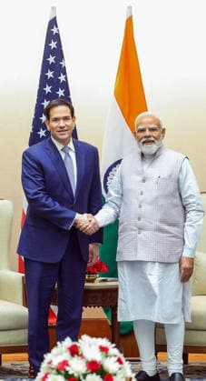 RECORD DATE NOT STATED PM Modi meets US Secretary of State Marco Rubio New Delhi, May 23 (ANI): Prime Minister Narendra Modi meets US Secretary of State Marco Rubio, in New Delhi on Saturday. (@narendramodi X ANI Photo) NEW DELHI Delhi India Copyright: xANIx ANI_20260523208