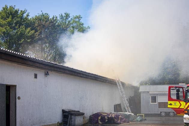 Feuer in Schützenverein in Messel ausgebrochen Am 23.05.2026 brannte auf dem Gelände des Schützenclubs Wildpark bei Messel ein Teil der Schießbahn sowie ein Gebäude. Die Feuerwehr teilte mit, dass niemand verletzt wurde. Der Alarm ging um 12:15 Uhr ein, rund 60 Einsatzkräfte aus mehreren Gemeinden waren vor Ort. Bei den Löscharbeiten kam es zu Explosionen, die zunächst für Munitionsdetonationen gehalten wurden; später stellte sich heraus, dass geplatzte Eternitplatten in der Dachkonstruktion die Ursache waren. Zur Brandursache lagen zunächst keine gesicherten Angaben vor, die Polizei ermittelt. Die Hitze machte den Einsatzkräften zu schaffen und sorgte für einen hohen Kräfteansatz. Messel Hessen Deutschland *** Fire breaks ou