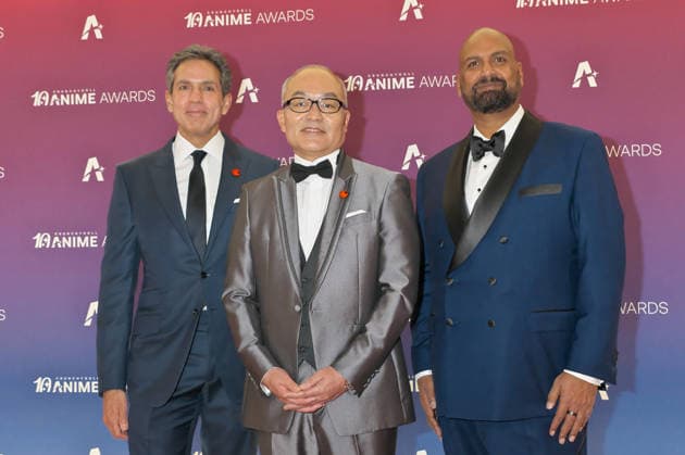 (L-R)Chairman & CEO of Sony Pictures Entertainment Ravi Ahuja, President and CEO of Sony Group Corporation Hiroki Totoki and Crunchyroll CEO Rahul Purini Rahul Purini attend the orange carpet event for the Crunchyroll Anime Awards 2026 in Tokyo, Japan on Saturday, May 23, 2026.  TKP2026052308 KEIZOxMORI