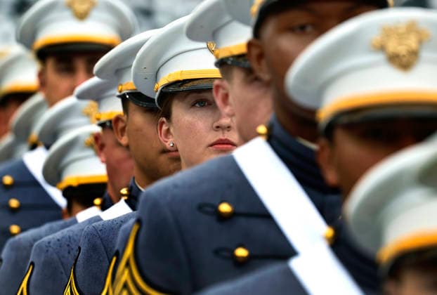 Graduating Cadets march in during the West Point Class of 2026 s commencement ceremony in Michie Stadium at the United States Military Academy in West Point, New York on Saturday, May 23, 2026. .  NYP20260523902 PeterxFoley