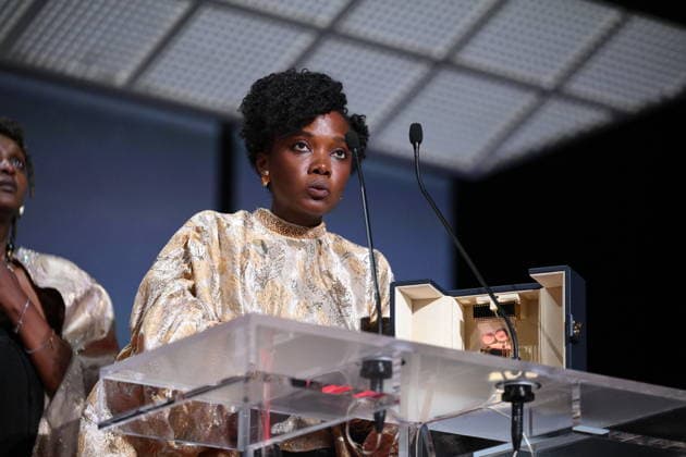 Cannes - Closing Ceremony Rwandan director and screenwriter Marie-Clementine Dusabejambo celebrates on stage after winning the Camera d Or Prize for the film Ben Imana during the closing ceremony of the 79th edition of the Cannes Film Festival in Cannes, France on May 23, 2026. Photo by Eliot Blondet ABACAPRESS.COM Cannes France  Copyright: xBlondetxEliot ABACAx