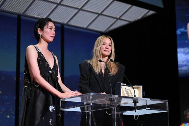 Cannes - Closing Ceremony Japanese actress Tao Okamoto and Belgian actress Virginie Efira celebrate after winning ex-aequo the Best Actress Prize for the film Soudain (All of a Sudden) during the closing ceremony of the 79th edition of the Cannes Film Festival in Cannes, France on May 23, 2026. Photo by Eliot Blondet ABACAPRESS.COM Cannes France  Copyright: xBlondetxEliot ABACAx