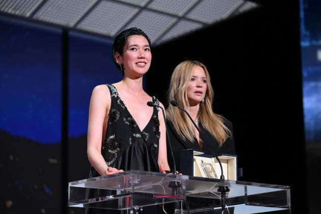 Cannes - Closing Ceremony Japanese actress Tao Okamoto and Belgian actress Virginie Efira celebrate after winning ex-aequo the Best Actress Prize for the film Soudain (All of a Sudden) during the closing ceremony of the 79th edition of the Cannes Film Festival in Cannes, France on May 23, 2026. Photo by Eliot Blondet ABACAPRESS.COM Cannes France  Copyright: xBlondetxEliot ABACAx