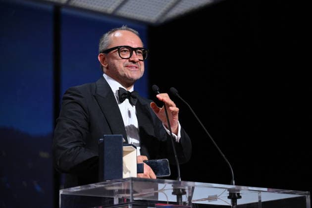 Cannes - Closing Ceremony Russian director and screenwriter Andrey Zvyagintsev celebrates on stage after winning the Grand Prix Award for the film Minotaure (Minotaur) during the closing ceremony of the 79th edition of the Cannes Film Festival in Cannes, France on May 23, 2026. Photo by Eliot Blondet ABACAPRESS.COM Cannes France  Copyright: xBlondetxEliot ABACAx