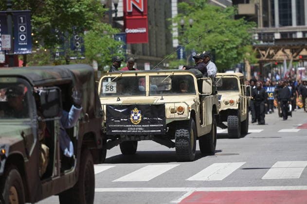 Chicago Memorial Day Parade CHICAGO, ILLINOIS - MAY 23: The Chicago Memorial Day Parade proceeds through the city center, with participants carrying American flags and marching in formation on Saturday, May 23, 2026. The event, held each year before Memorial Day, pays solemn tribute to the men and women of the U.S. Armed Forces who made the ultimate sacrifice. Jacek Boczarski Anadolu Illinois United States. Editorial use only. Please get in touch for any other usage.  Copyright: x2026xAnadoluxJacekxBoczarskix