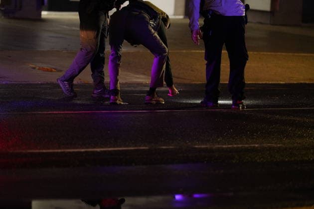 Shots Fired in Vacinity of the White House Police investigators collect evidence in the 1700 block of Pennsylvania Avenue, Northwest, which is one block west of the White House in Washington, DC, USA, following the shooting there on Saturday, May 23, 2026. Two people were shot and taken to a local hospital, one has died. Photo by Andrew Thomas CNP ABACAPRESS.COM Washington District of Columbia United States  Copyright: xCNP ABACAx