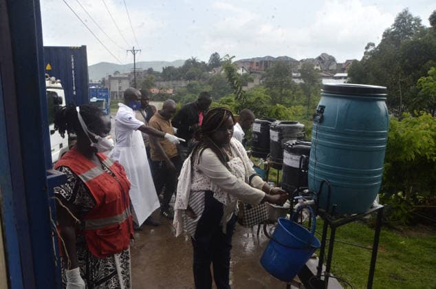 Uganda stepped up measures along the DKC border to combat the Ebola outbreak MPONDWE, UGANDA - MAY 23: Health teams screen travelers and vehicles entering the country for Ebola as precautions has been stepped up at the Mpondwe Border Crossing on the border with the Democratic Republic of the Congo (DRC) following a rise in Ebola cases in Mpondwe, Uganda on May 23, 2026. Nicholas Kajoba Anadolu Mpondwe Uganda. Editorial use only. Please get in touch for any other usage.  Copyright: x2026xAnadoluxNicholasxKajobax