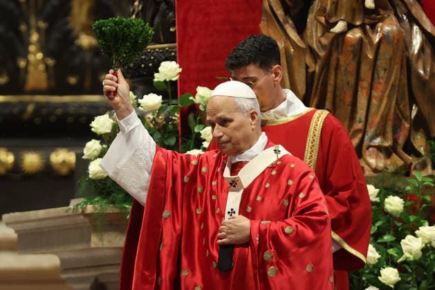 IPA85030697 - Vatican City, May 24, 2026: Solemn celebration of the Mass of Pentecost presided over by Pope Leo XIV at the central altar of St. Peter s Basilica. Thousands of faithful took part in the liturgy dedicated to the descent of the Holy Spirit, a central moment in Christian tradition and a symbol of unity and renewal for the universal Church.  Copyright: xmarcoxiacobuccix xmarcoxiacobuccix 85030697