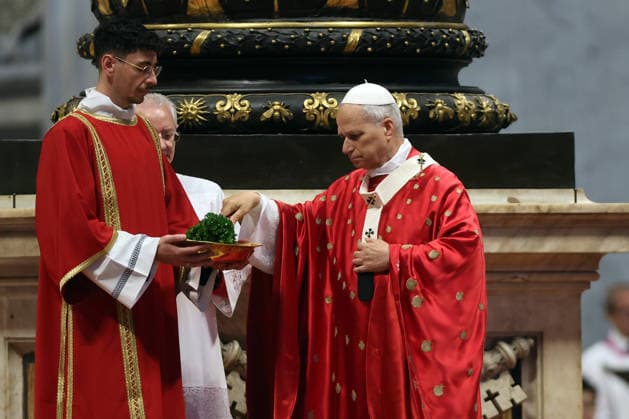 IPA85030692 - Vatican City, May 24, 2026: Solemn celebration of the Mass of Pentecost presided over by Pope Leo XIV at the central altar of St. Peter s Basilica. Thousands of faithful took part in the liturgy dedicated to the descent of the Holy Spirit, a central moment in Christian tradition and a symbol of unity and renewal for the universal Church.  Copyright: xmarcoxiacobuccix xmarcoxiacobuccix 85030692