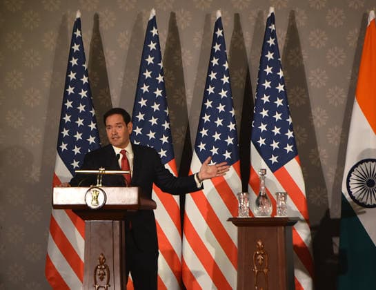 Rubio and Jaishankar hold joint press conference in New Delhi NEW DELHI, INDIA - MAY 24:US Secretary of State Marco Rubio addresses a press conference with Indian External Affairs Minister Subrahmanyam Jaishankar (not seen) at Hyderabad House in New Delhi, India on May 24, 2026. Imtiyaz Khan Anadolu New Delhi India. Editorial use only. Please get in touch for any other usage.  Copyright: x2026xAnadoluxImtiyazxKhanx