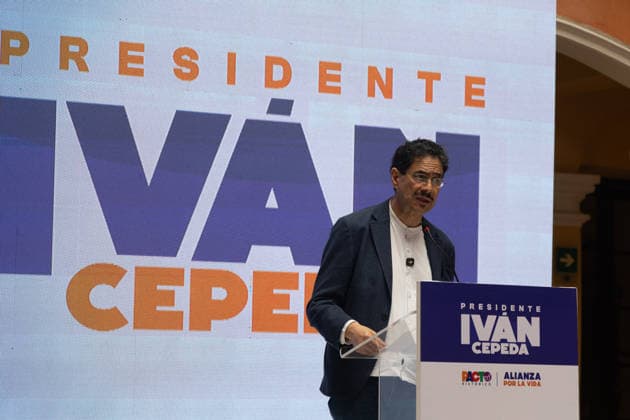 RECORD DATE NOT STATED Presidential Candidate Ivan Cepeda Presidential candidate Ivan Cepeda gives a press conference in Bogota Colombia, May 21, 2026. Photo by: Wendy P. Romero Long Visual Press Bogota Bogota D.C Colombia Copyright: xWendyxP.xRomerox