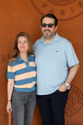 RG26 - French Open - People Village Day 1 NB Elodie and Jean-Francois Piege attends the Village day 1 during the 2026 French Open at Roland Garros on May 24, 2026 in Paris, France. Photo by Nasser Berzane ABACAPRESS.COM  Copyright: xBerzanexNasser ABACAx