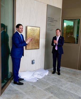 RECORD DATE NOT STATED Inauguration of the new Support Annex Building at the U.S. Embassy in New Delhi New Delhi, May 24 (ANI): U.S. Secretary of State Marco Rubio and U.S. Ambassador to India Sergio Gor at the inauguration of the new Support Annex Building at the U.S. Embassy, in New Delhi on Saturday. (@USAmbIndia X ANI Photo) NEW DELHI Delhi India Copyright: xANIx ANI_20260524023
