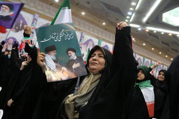 Memorial ceremony held in Tehran for victims of Iran-US-Israel conflict TEHRAN, IRAN - MAY 24: A memorial ceremony is held at the Imam Khomeini Mosalla Mosque for those who lost their lives in the conflict involving Iran, the United States, and Israel following the February 28 attacks, in Tehran, capital of Iran, on May 24, 2026. Fatemeh Bahrami Anadolu Tehran Iran. Editorial use only. Please get in touch for any other usage.  Copyright: x2026xAnadoluxFatemehxBahramix