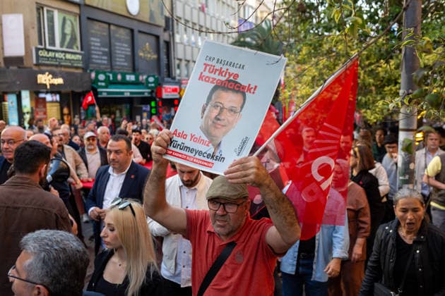 May 24, 2026: Istanbul, Turkey, May 24, 2026: Demonstrators gather in Kadikoy to protest the Ã¢â‚¬oeabsolute nullityÃ¢â‚¬Â ruling against the Republican People s Party (CHP) and the decision to annul the party congress. Opposition supporters, labor unions and political groups joined the march amid rising political tensions and nationwide demonstrations across Turkey.  - ZUMAi72_ 20260524_znp_i72_009 Copyright: xTolgaxIldunx