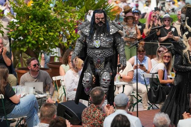 ZDF-Fernsehgarten 2026. Lordi im ZDF Fernsehgarten Koch Battle am 24.05.2026 in Mainz. Mainz ZDF Fernsehgarten Rheinland-Pfalz *** ZDF Fernsehgarten 2026 Lordi in the ZDF Fernsehgarten Koch Battle on 24 05 2026 in Mainz Mainz ZDF Fernsehgarten Rheinland Pfalz