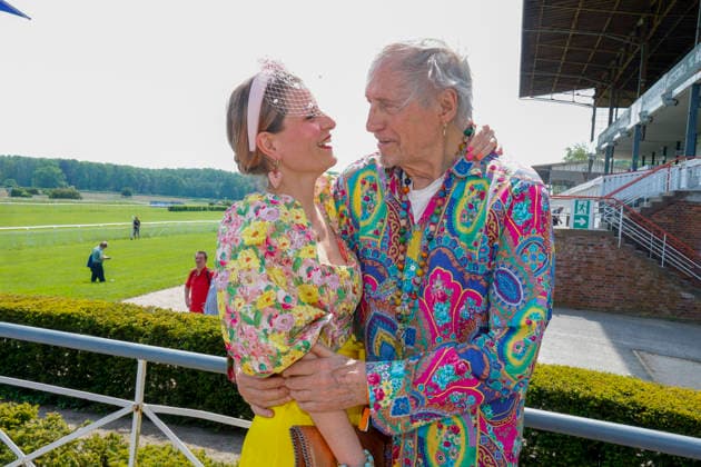 Anja Schöne, Reiner Schöne beim Fashion Raceday auf der Rennbahn Hoppegarten. *** Anja Schöne, Reiner Schöne at the Fashion Raceday at Hoppegarten racecourse