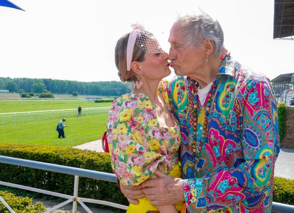 Anja Schöne, Reiner Schöne beim Fashion Raceday auf der Rennbahn Hoppegarten. *** Anja Schöne, Reiner Schöne at the Fashion Raceday at Hoppegarten racecourse