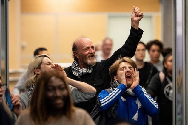 May 24, 2026, Vancouver, Bc, CANADA: Mary Grace Mathisen, left to right, and Michael France and Sebastian Tow, members of the Gaza bound flotilla which was detained by Israel, arrive at the Vancouver International Airport in Richmond B.C., on Sunday, May 24, 2026. Vancouver CANADA  - ZUMAc35_ 20260524_zaf_c35_144 Copyright: xEthanxCairnsx