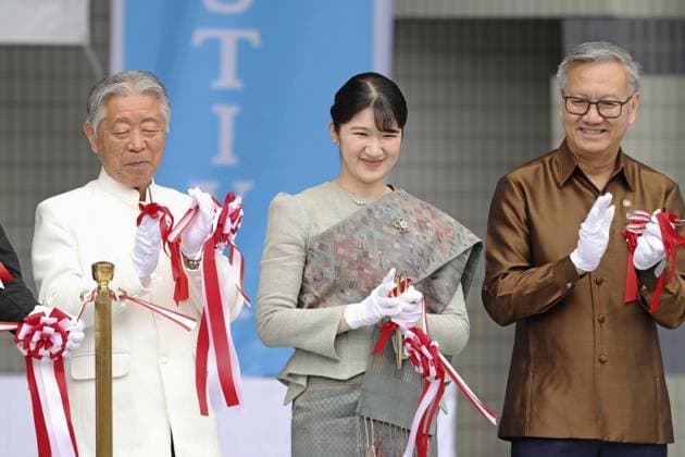 Princess Aiko at Lao festival Japan s Princess Aiko clad in traditional Lao costume attends the opening ceremony of a Lao festival at Tokyo s Yoyogi Park on May 23, 2026. (Pool photo)  A14AA0005611059P