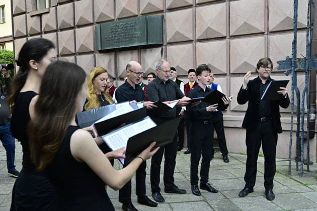 A commemorative act in memory of the victims of 1939-1945 took place at Kounic Student Residence as part of the Meeting Brno festival and the congress of the Sudeten German Regional Association, in Brno, Czech Republic, on May 25, 2026. The congress ends here. (CTKxPhoto VaclavxSalek) CTKPhotoP2026052502383  CTKPhotoP2026052502383