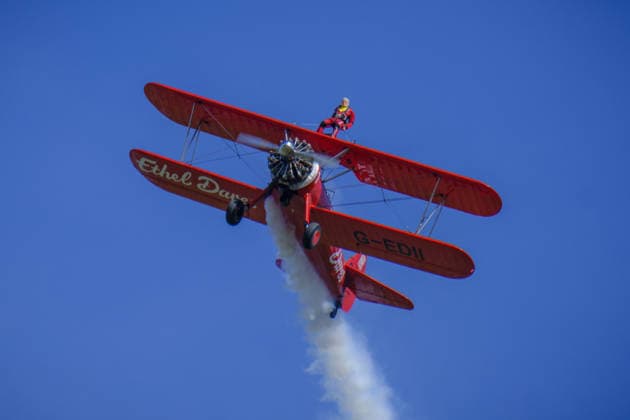 Wing Walker World Record Duxford, UK, 23, May,2026 98-year-old Harry Heasman, became the oldest person to wing walk on an aircraft with the feat officially recognised by Guinness World Records at IWM Duxford  Copyright: xJasonxByex NINTCHDBPICT001083536972