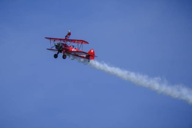 Wing Walker World Record Duxford, UK, 23, May,2026 98-year-old Harry Heasman, became the oldest person to wing walk on an aircraft with the feat officially recognised by Guinness World Records at IWM Duxford  Copyright: xJasonxByex NINTCHDBPICT001083536983