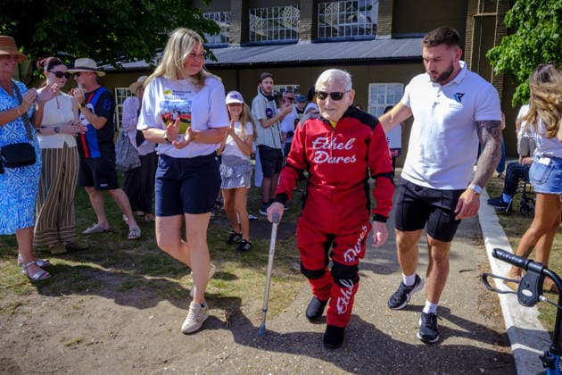 Wing Walker World Record Duxford, UK, 23, May,2026 98-year-old Harry Heasman, became the oldest person to wing walk on an aircraft with the feat officially recognised by Guinness World Records at IWM Duxford  Copyright: xJasonxByex NINTCHDBPICT001083536764