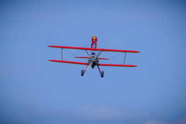Wing Walker World Record Duxford, UK, 23, May,2026 98-year-old Harry Heasman, became the oldest person to wing walk on an aircraft with the feat officially recognised by Guinness World Records at IWM Duxford  Copyright: xJasonxByex NINTCHDBPICT001083536976