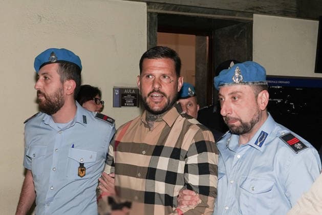 IPA85061655 - MILAN, 05 25 2026 - Marco Ferdico, former Inter ultras leader, in court in Milan for trial in the Vittorio Boiocchi murder case.  Copyright: xEmanuelexRobertoxDexCarlix xx 85061655