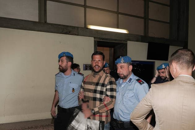 IPA85061653 - MILAN, 05 25 2026 - Marco Ferdico, former Inter ultras leader, in court in Milan for trial in the Vittorio Boiocchi murder case.  Copyright: xEmanuelexRobertoxDexCarlix xx 85061653
