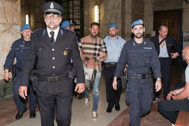 IPA85061658 - MILAN, 05 25 2026 - Marco Ferdico, former Inter ultras leader, in court in Milan for trial in the Vittorio Boiocchi murder case.  Copyright: xEmanuelexRobertoxDexCarlix xx 85061658